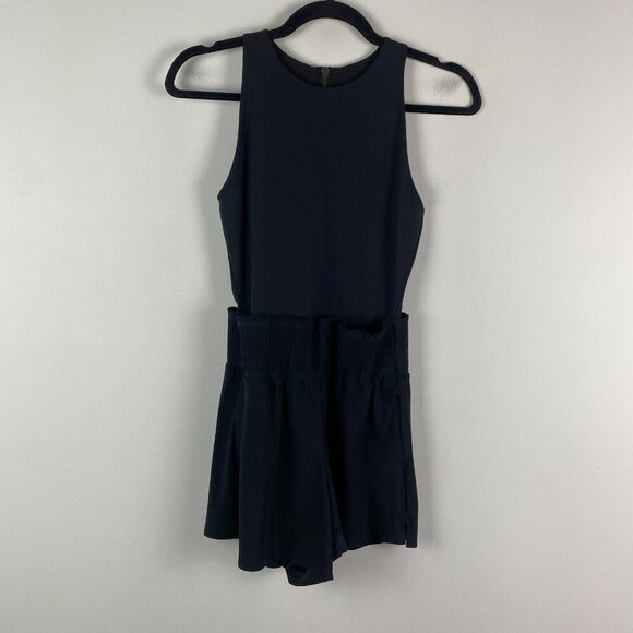 Athleta Cosmic Flutter Romper Black Size XXS #558685 Travel Work Sleeveless - Picture 1 of 14